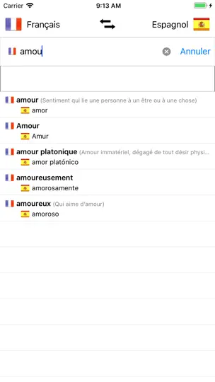 Capture d'écran de Espagnol-Français sur iPhone 3