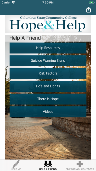 Columbus State Hope & Help Screenshot