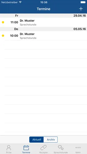 Screenshot von CGM LIFE ESERVICES auf dem iPhone 2