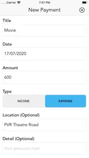 expense tracker. iphone screenshot 1