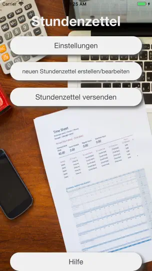 Screenshot von Minijob Stundenzettel auf dem iPhone 1