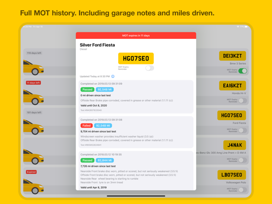 Screenshot #5 pour MOT Reminders & MOT History UK