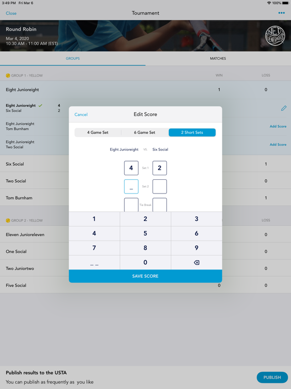 USTA Serve iPad screenshot 4 - Sports app