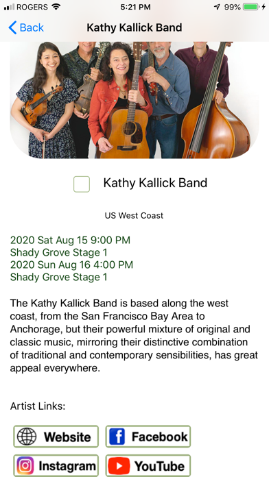 ShadyGrove Bluegrass Festival Screenshot