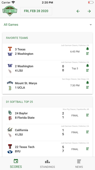 D1 Softball Screenshot