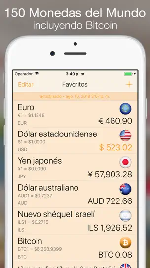 Captura de pantalla de Currency+ (Currency Converter) en iPhone 2