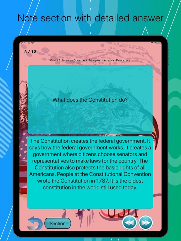 USA Citizenship Test 2026 iPad screenshot 8 - Education app