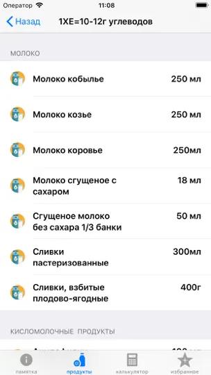 Скриншот Диабет и Углевод на iPhone 3