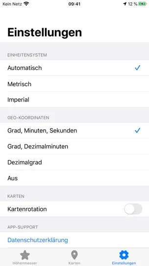 Screenshot von Höhenmesser & Präzision auf dem iPhone 3