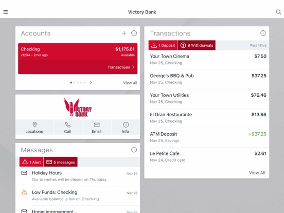 Victory Bank iPad screenshot 2 - Finance app