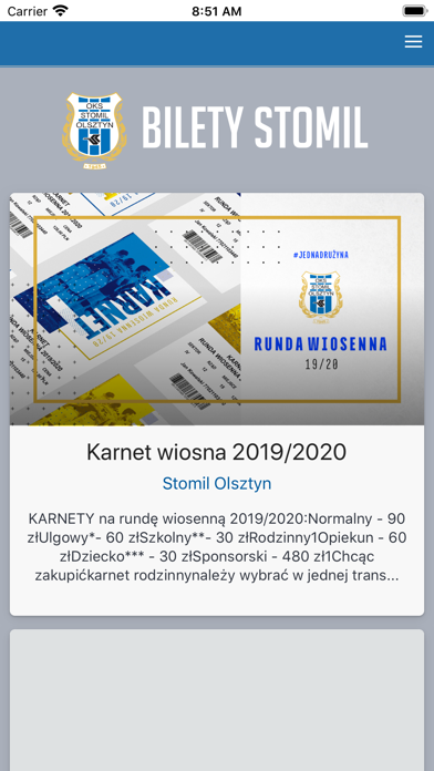 Screenshot #1 pour Stomil Olsztyn Bilety