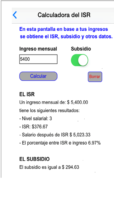Calculadora del ISR Screenshot