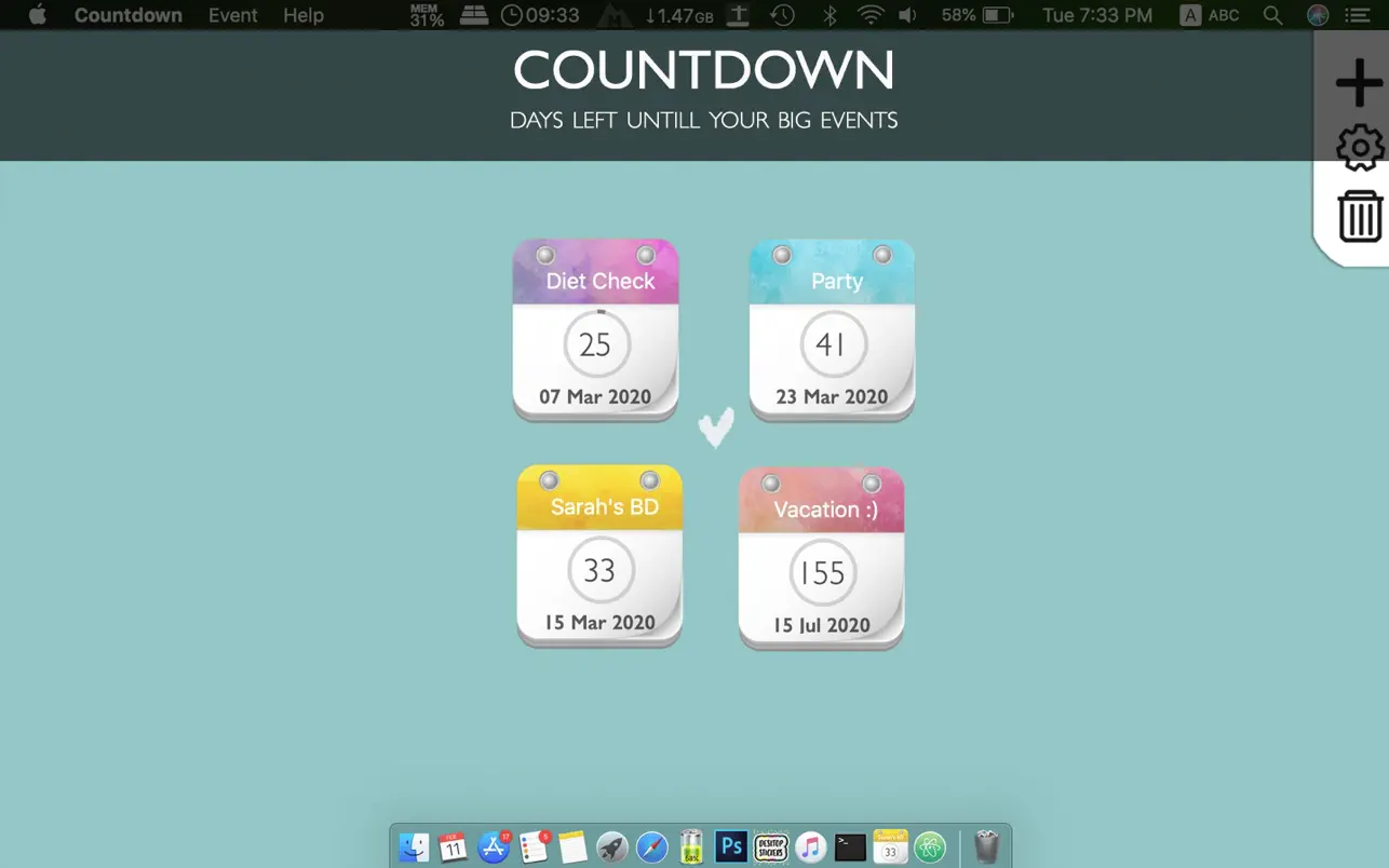 #1. Countdown (macOS) De: Marian Raafat