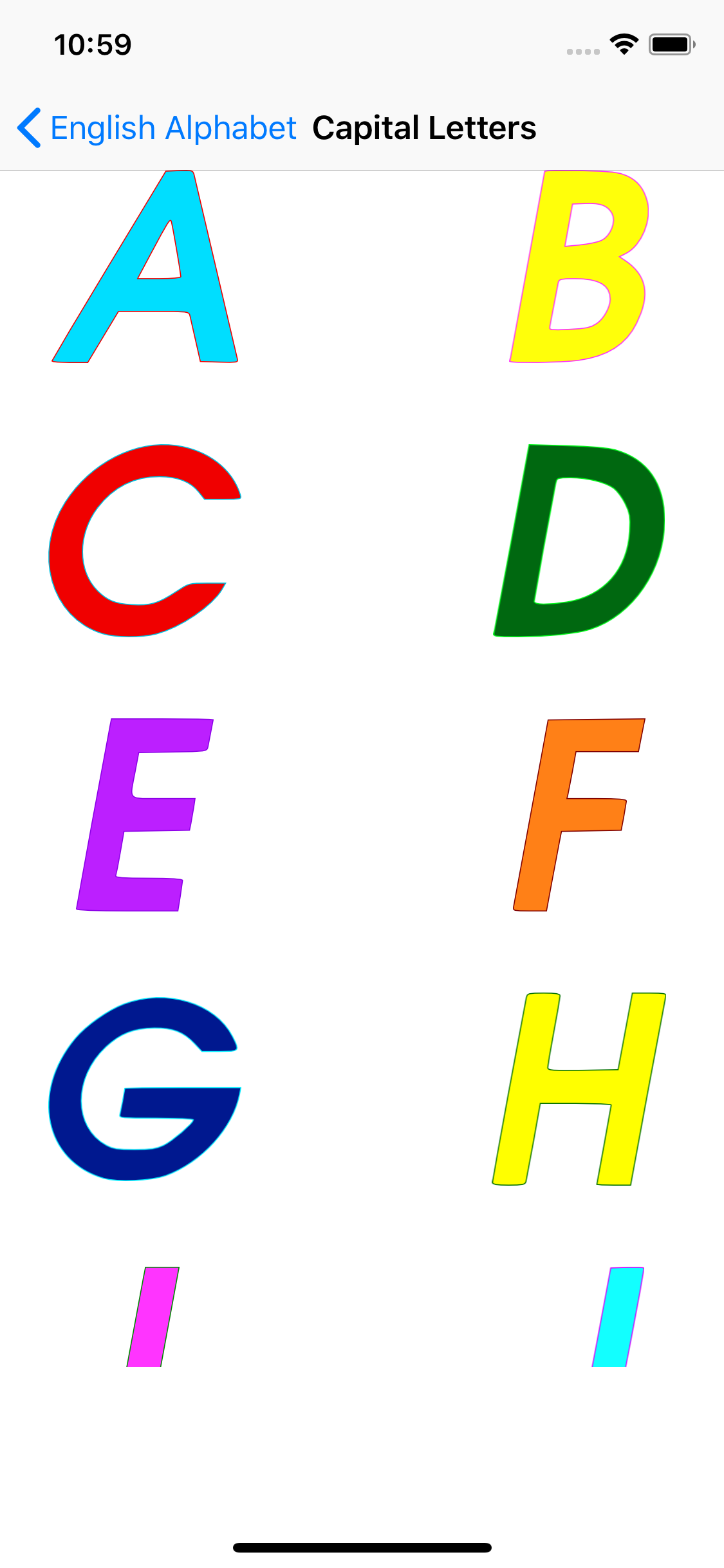 English ABC and writing