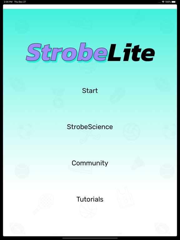 StrobeLite Sports Training iPad screenshot 1 - Sports app