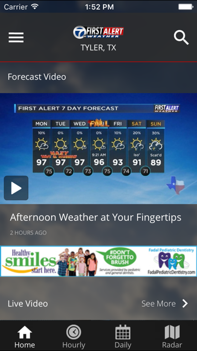 KLTV First Alert Weather Screenshot