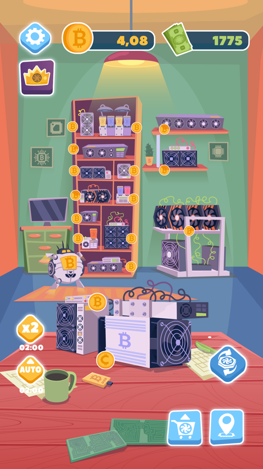 #1. Bitcoin Mining: Idle Tycoon (iOS) 来自: Aliaksandr Prakarym