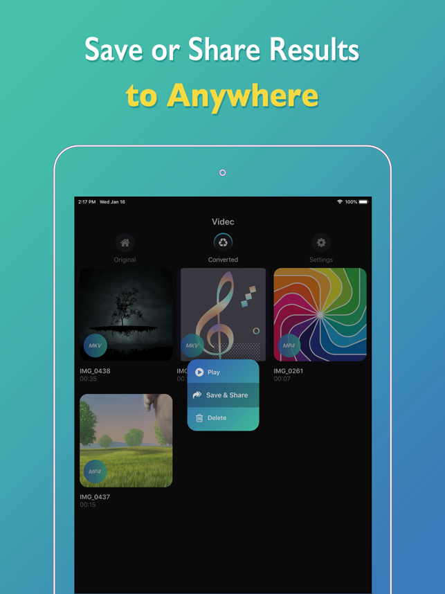 ‎Videc - Any Video Converter Screenshot