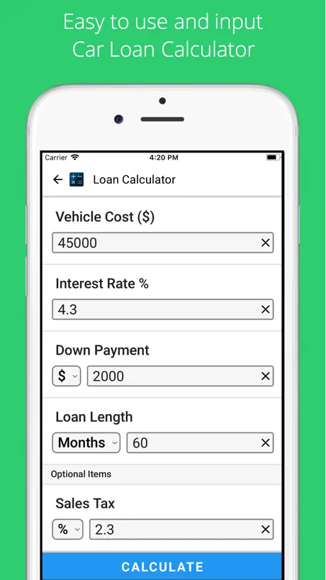 Car Loan Calculator + Estimate