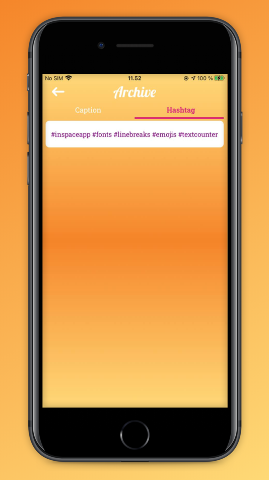 #10. InSpace: caption for Instagram (iOS) Podle: Stefano Ventrudo