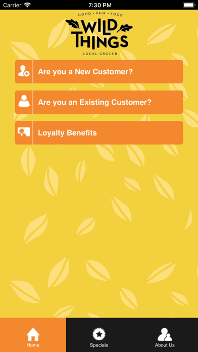 Wild Things Food app screenshot