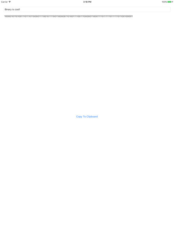 Text To Binary Converter iPad screenshot