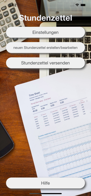Minijob Stundenzettel