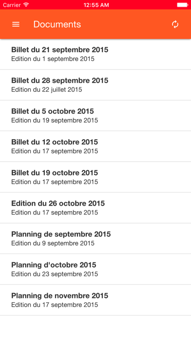 Planning d'orchestre Screenshot