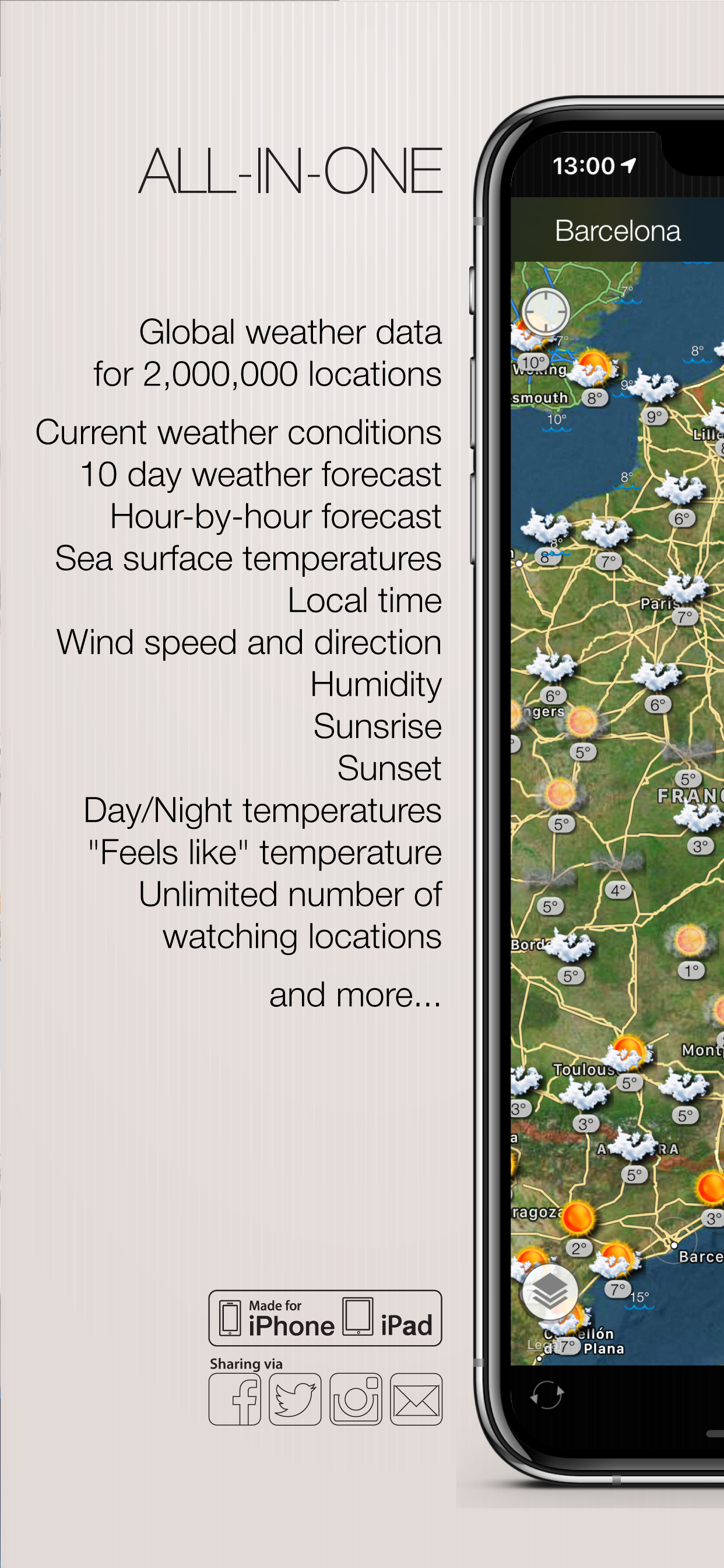 Weather and wind maps