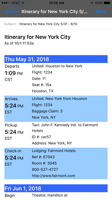 Trip Boss Itinerary manager Screenshot