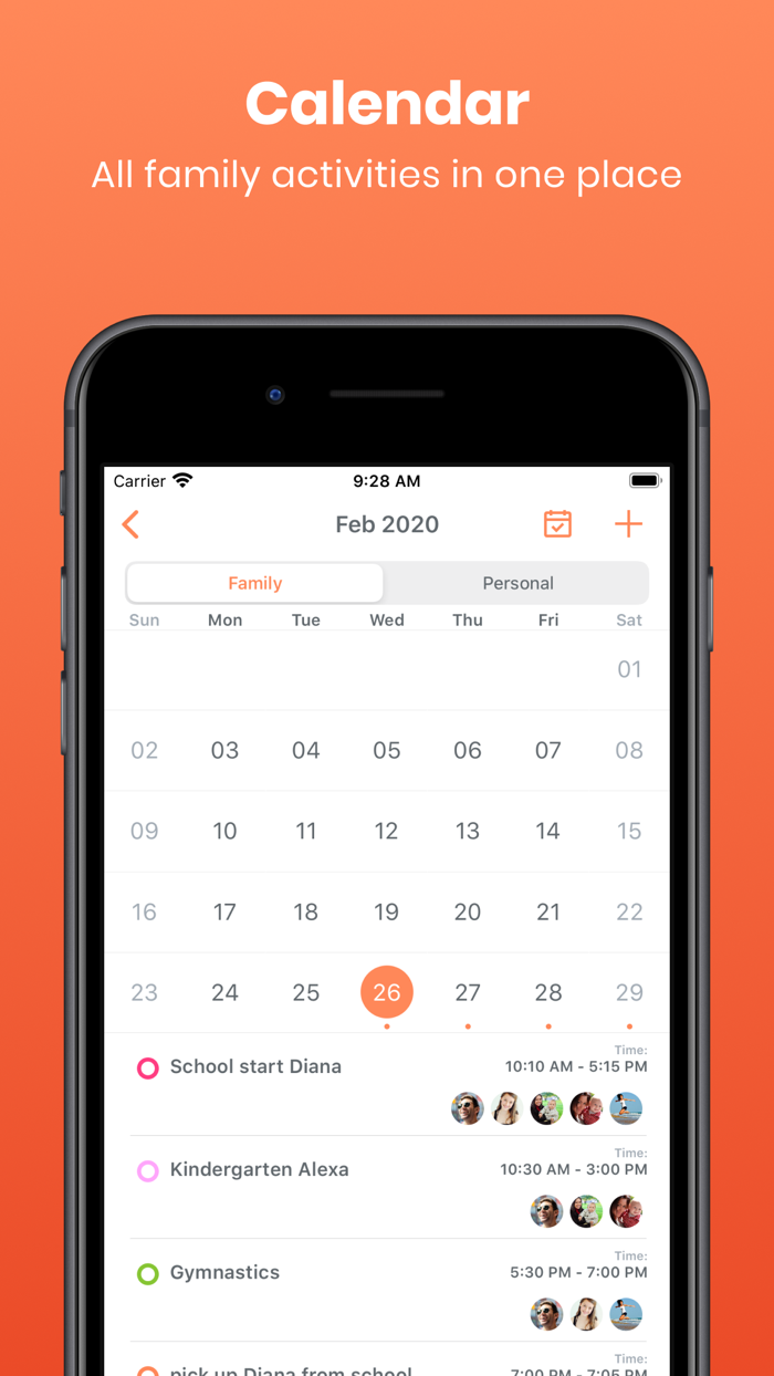 Poppinz Family Calendar App