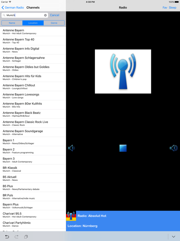 German Radio iPad screenshot