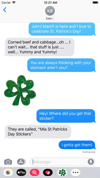 Mia St Patricks Day Stickers Screenshot