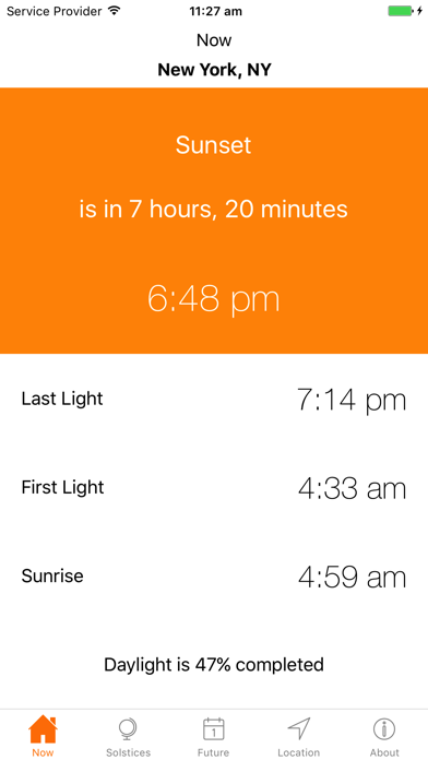 Sunrise Sunset Times Screenshot