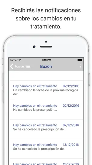 Captura de pantalla de Mi Tratamiento en iPhone 4