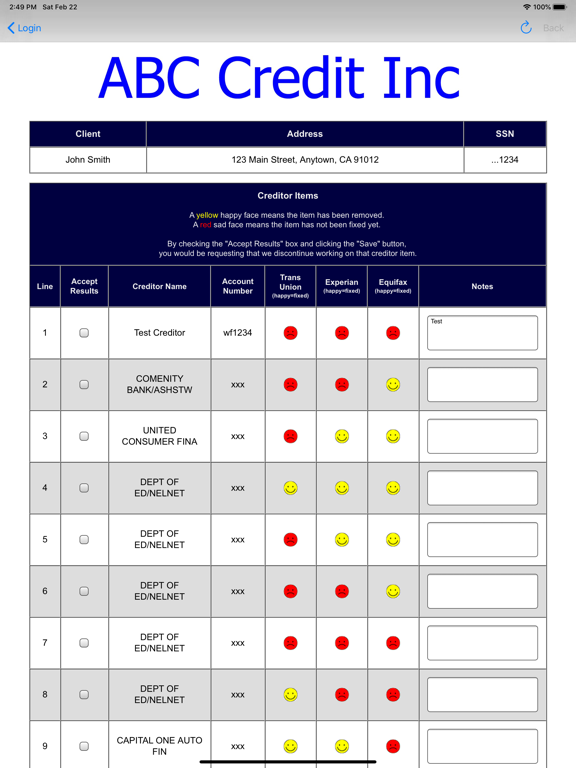 What's My Credit Status? iPad screenshot 3 - Business app