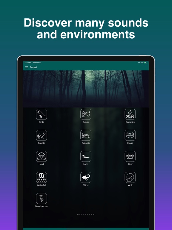 Mood: Relaxing Sounds iPad screenshot 1 - Health & Fitness app