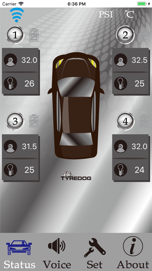#1. TYREDOG TPMS 藍芽胎壓偵測 (iOS) 由: 九晟電子股份有限公司