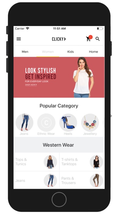 Clicky Online Shopping Screenshot