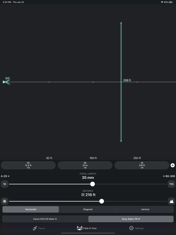 Screenshot #6 pour FocusFinder DoF Calculator