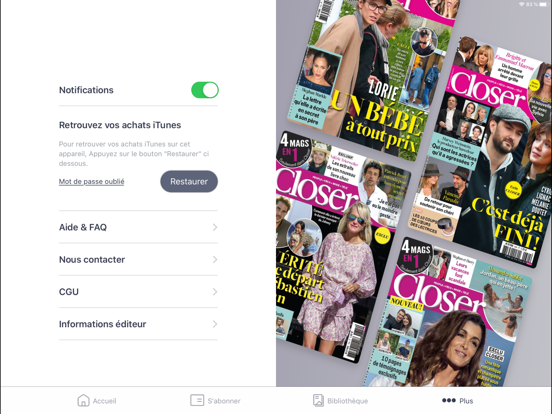 Closer Magazine iPad screenshot