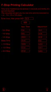 f-stop printing calculator iphone screenshot 2