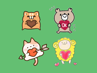 Cute Pets Stickers Cat and Dog