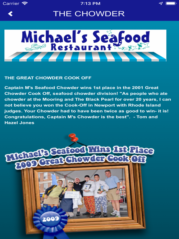 Michael's Seafood Restaurant iPad screenshot 4 - Travel app