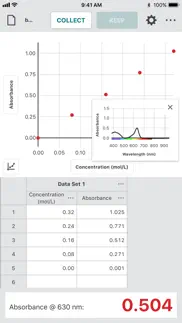 vernier spectral analysis iphone screenshot 2