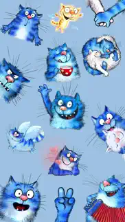 blue cat emojis iphone screenshot 1