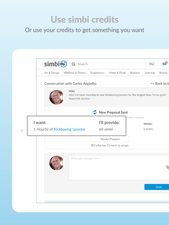 Simbi iPad screenshot