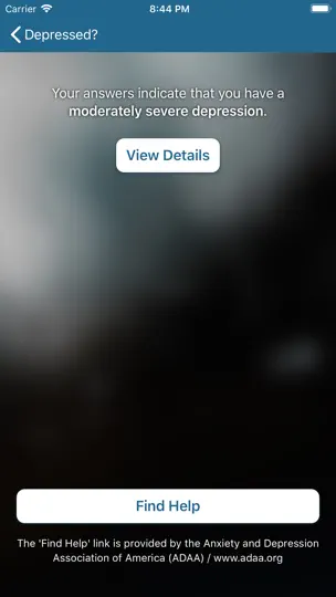 Captura de pantalla de Depressed? en iPhone 3