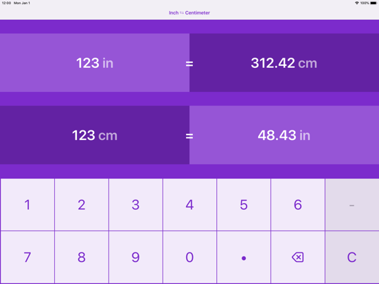 Inches naar Centimeters iPad app afbeelding 6