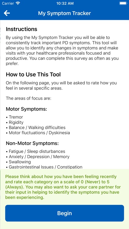 APDA Symptom Tracker